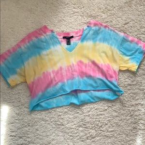 Forever 21 Cropped Tie Dye Tee